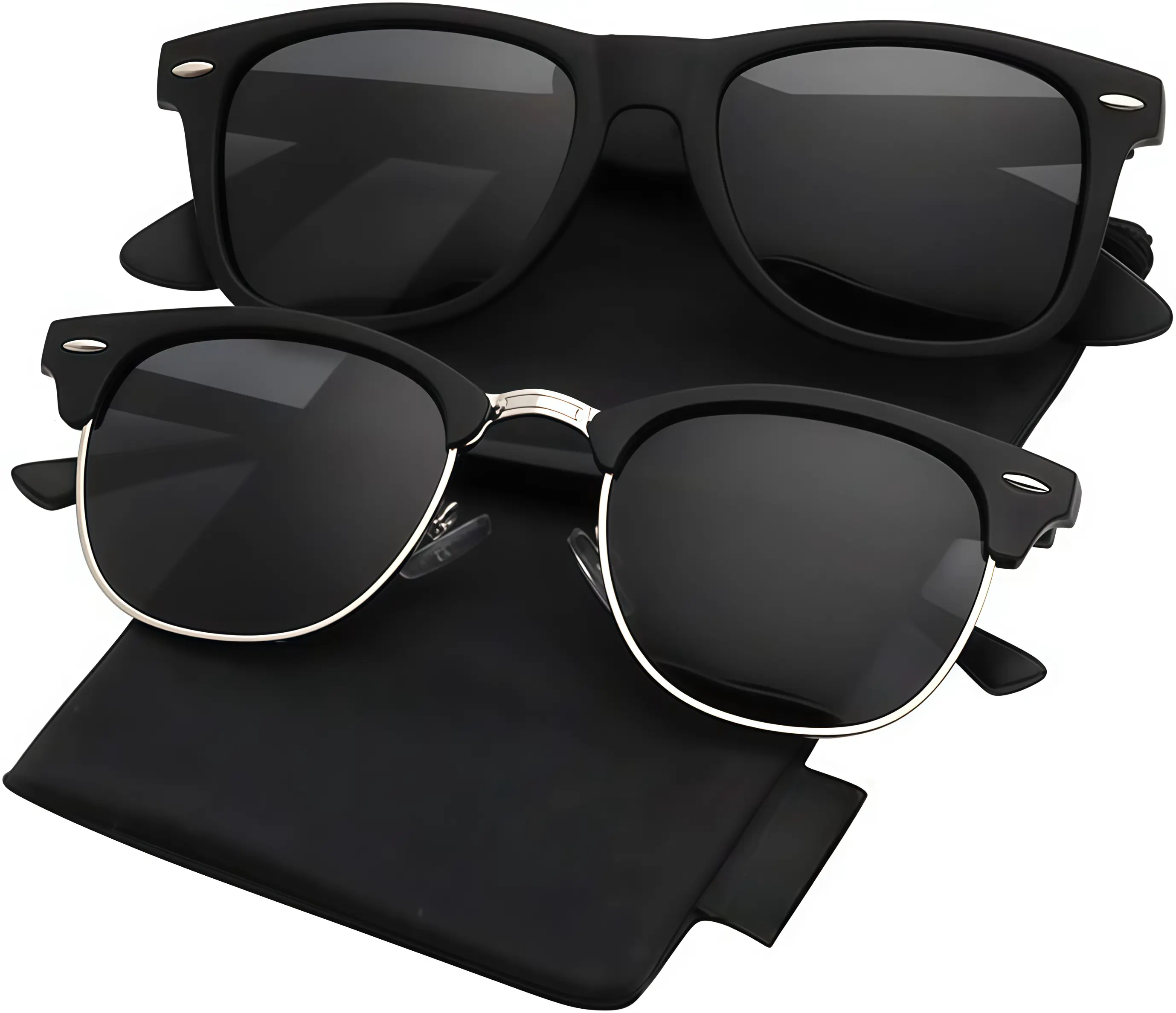 EUNOIALENS Polarized Sunglasses for Men & Women, Modern Oval Semi-Rimless TAC Plastic Frame with UV Protection for Driving, Unique Gifts for Men, Unique Gifts For Man