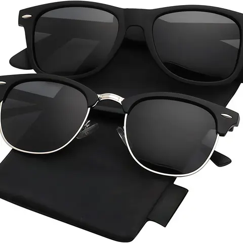 EUNOIALENS Unisex Polarized Sunglasses - Modern Oval Semi-Rimless Metal TAC Lens Frame, UV-Proof Eye Protection, Enhance Visibility, Driving Use, Accessories for Women, UV-Proof Men's Sunglasses, Borderless Look, Modern Edge,sohochic
