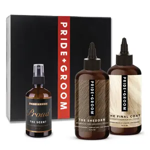 THE LUXE GIFT SET - Coat Specific Dog Grooming Gift Set with Stylish Packaging - Shampoo and Conditioner for Hair or Fur