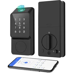Door Lock with TTLock APP Touchscreen IC Card Key Type-C Charging Unlocking 6 in 1 Biometric Deadbolt for Front Doors Home Apartment