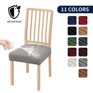 Easy-Going Waterproof Seat Covers for Dining Room Chairs Set of 2,4,6 Stretch Chair Seat Slipcovers Seat Protector Removable and Washable Kitchen Chair Covers