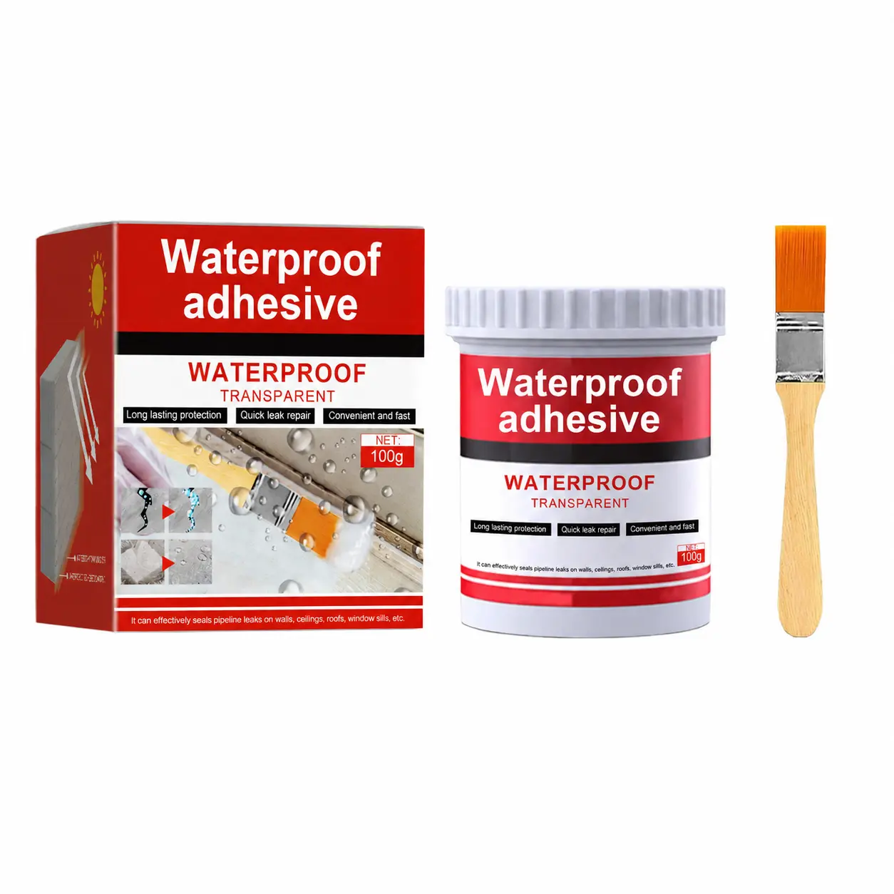 Transparent Waterproof Adhesive Sealant, Invisible WaterproofAgent ,Transparent Waterproof Sealan, Indoor & Outdoor Waterproof Coating  Concrete Sealant Super Strong Adhesion rubber