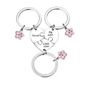 【Mother's Day Gift】Mother Daughter Keychain for 3,Mother Big Sister Little Sister Keychain for 3, Sweet Meaningful Gift for Mom for Mother's Day, Birthday, Christmas or Just Because