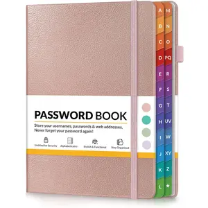 Password Book with Colorful Alphabetical Tabs, Password Books for Seniors, Password Keeper Book for Computer and Internet Address Website Login, 5.3''x 7.7''- Rose