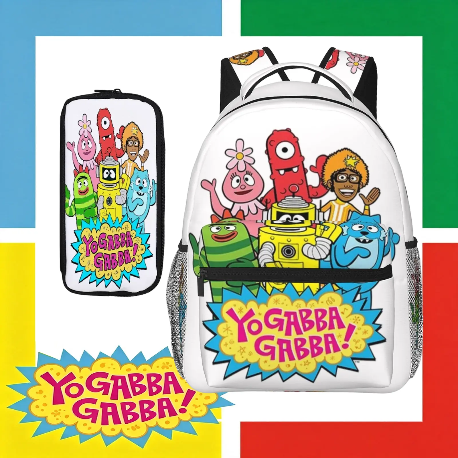 Cartoon Yo gabba gabba Backpack Large Capacity Lightweight Yo gabba gabba toys College Shoulder Bag Yo gabba gabba party supplies Laptop Backpack for Men Women School Bookbag , Perfect Gift for Sister, Best Friend & Family