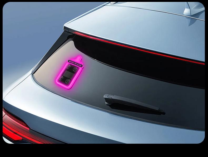 Car Baby Bottle Light Solar LED Decorative Warning Light, Triangle Window & Rear Window Interior Ambient Light, Baby On Board