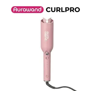 AURAWAND CURLPRO - Automatic Curling Iron Hair Curler, Negative-Ion Ceramic Coating, Anti-Jam Chip, One-Tap Auto-Rotating Barrel, Dual Temperature, Timer, Swivel Cord, Anti-Tangle, Travel Friendly