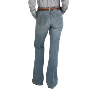 Cinch Tatum High Rise Ladies Trouser Jeans In Medium Stonewash
