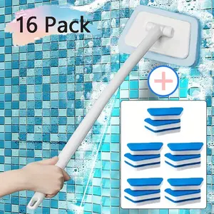 20247/11/16 Pack Shower Cleaning Brush Bathtub Brush, Wall Tile Brush Replaceable Heads Window Glass Cleaning Brush, New Detachable Decontamination Floor Brush for Bathtub2025