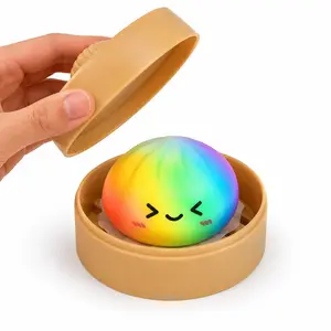 Giant Rainbow Dumpling Squishy Toy, Kawaii TPR Fidget Sensory Toy, Galaxy Emoji Design Stress Relief Squishies for Kids, Easter Gift Box Exchange Party Favor real dumpling