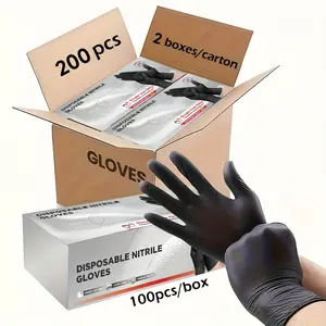 Black Nitrile Disposable Gloves, 6 Mil Thickness, 200 Count Packaging, Flexible And Form-Fitting, Chemical, Grade Latex-Free, Maintenance Team Use