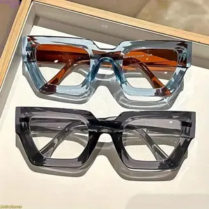 3-Pair Y2K Style Oversized Frame Leopard Print Anti-Blue Light Glasses – Transparent Lenses, Stylish Accessory and Everyday Casual Computer Glasses