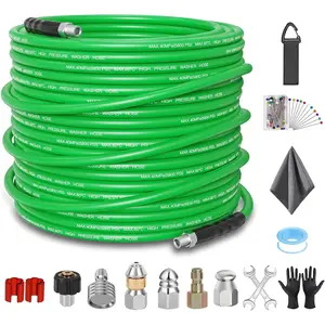 Sewer Jetter Kit for  Washer 100FT - 5800PSI High- Drain Cleaner, M22 & 1/4'' NPT Universal Fit, Unclog Gutters & Sewer Lines, Durable Jetter Hose for Homeowners & DIYers