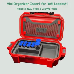 Peptray - Vial Organizer Insert for Yeti Loadout 1 V1 - 3ML & 10ML Combo, CASE NOT INCLUDED