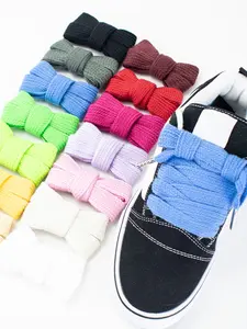 Wide Single Layer Flat Shoelaces 2cm Metal Head, Versatile Classic Casual Shoe Laces, Unisex All Season Footwear Accessories