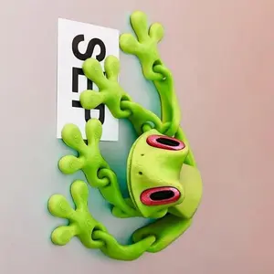 3D Printed Magnetic Frog Toy, Poseable Glow-In-The-Dark Fridge Decorating Magnet, Multifunctional Magnet, Color Gradient Design, Office Desk Decoration, Furise Gift