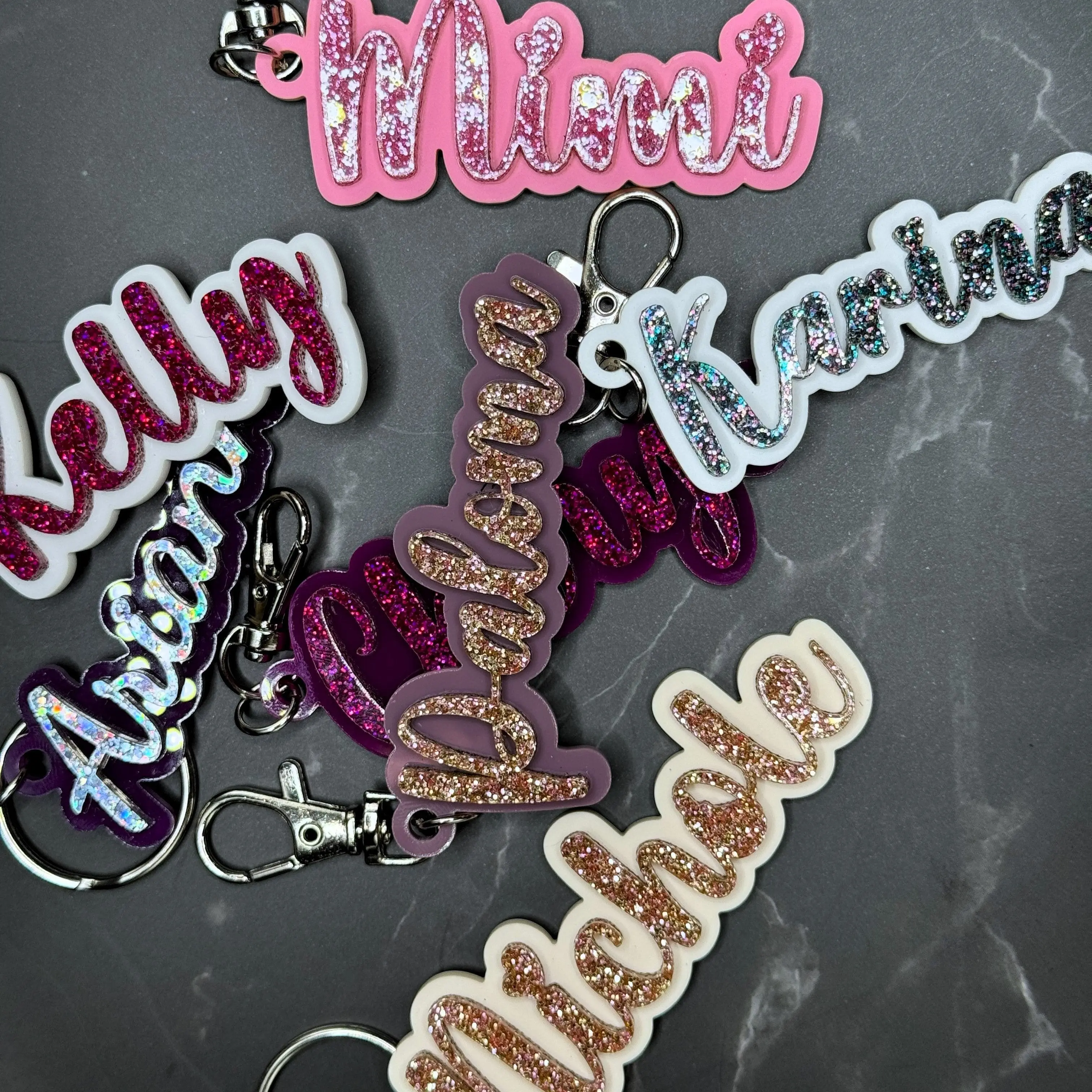 Personalized Acrylic Keychain, Backpack name Keychain,  Custom name tag, personalized acrylic name tag, diaper bag tag,3D name tag