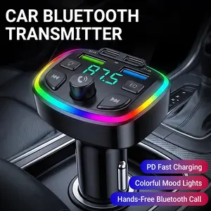 Nuokaiqi Car MP3 Player with Type C USB C Fast Charging Dual USB Ports Hands-Free Kit Wireless FM Transmitter FM Modulator Car Plug ≤ 36V No Battery Wireless Properties Gift for Father or Friends