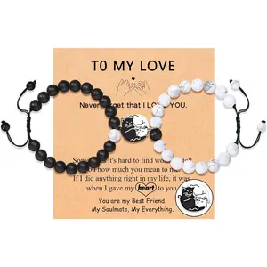 Couple Gift, Matching Cute Cat Couples Bracelets Anniversary Valentine's Day Gift for Girlfriend Boyfriend