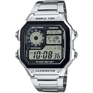 Casio Men’s Black and Silver Digital Watch - AE-1200WHD-1AV