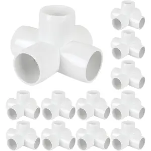 12 Pack 5 Way PVC Fitting 1 inch Furniture PVC Fittings 5-Way 1 inch Elbow Connector Schedule 40 for Building Furniture Greenhouse Shed Pipe Fittings Tent Connection