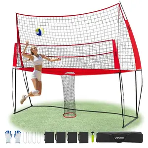 VEVOR Volleyball Training Net System, Freely Height - Adjustable Practice Equipment with Ball Return, 8x11ft Portable Net Station, Easy Setup for Backyard Indoor Outdoor Serving Spiking Improve AccuracyVEVOR Super Brand Day