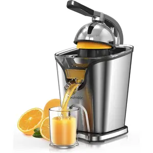 150W Electric Citrus Juicer Squeezer with 2 Cones, Stainless Steel Quiet Orange Juice Extractor Machines for Lime Grapefruit Lemon, Detachable Design