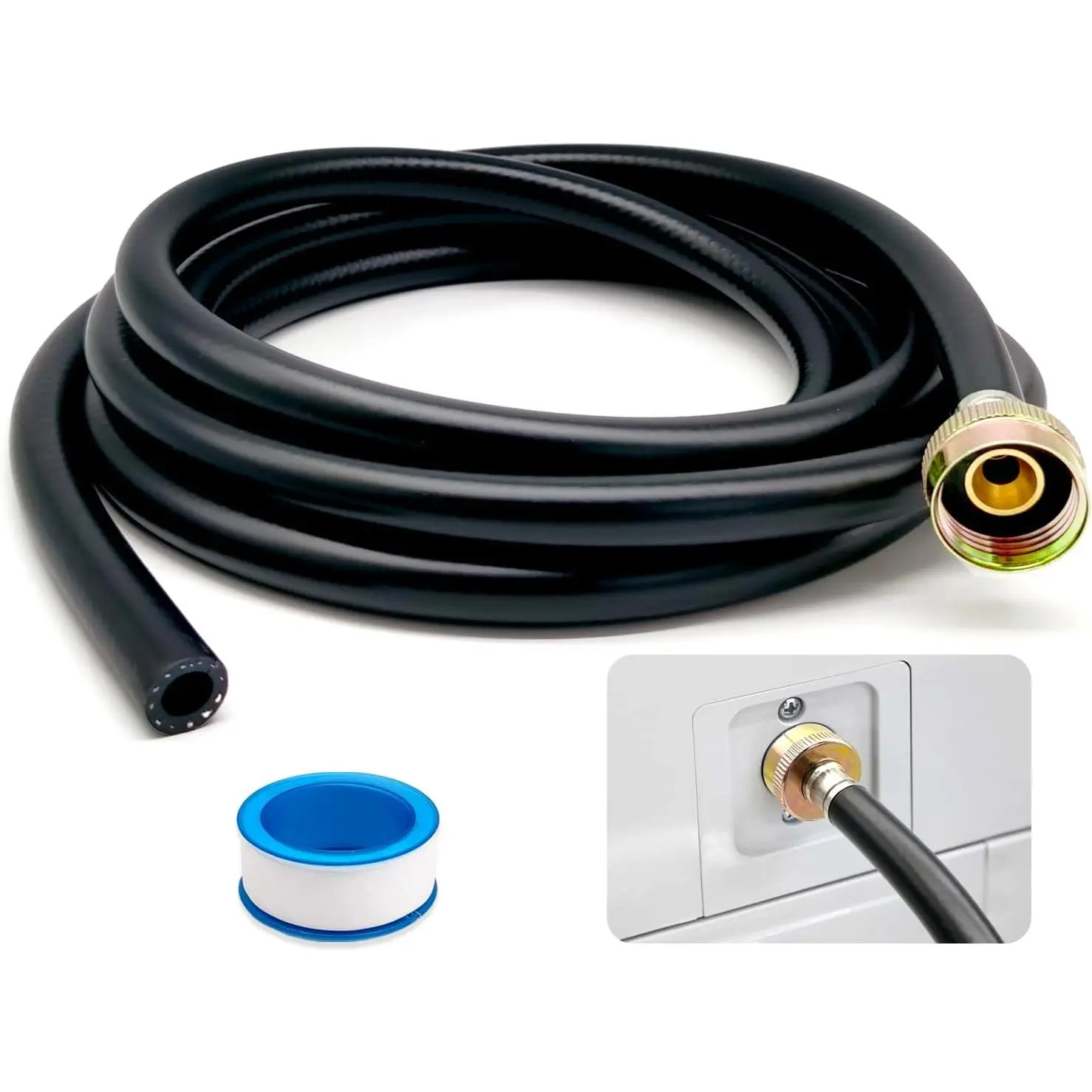 Leakproof Dehumidifier Drain Hose 3/4 Inch FHT Connection Brass Interface to Prevent Water Leakage 20 Feet Thickened Dehumidifier Hose with Rustproof Durable Connector Fits for Most Dehumidifiers