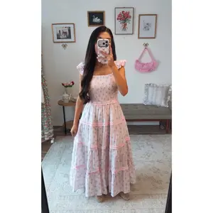 Cotton Candy Blooms Maxi Dress - Pink/Blue