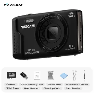 YZZAM S95 Pro 72MP 5K Ultra-HD CCD Digital Camera for Students with 32GB TF Card Wi-Fi Transfer 2.8-Inch Screen 16x Zoom Natural Beauty Filters Built-in Flash