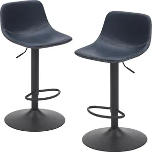 Adjustable Bar Stools Set of 2, Mid Century Modern Swivel Bar Stools, Industrial Bar Height Stools With Back Support Counter Height Bar Chairs Pu Leather Bar Stool for Kitchen Island Rustic Barstools On-Site