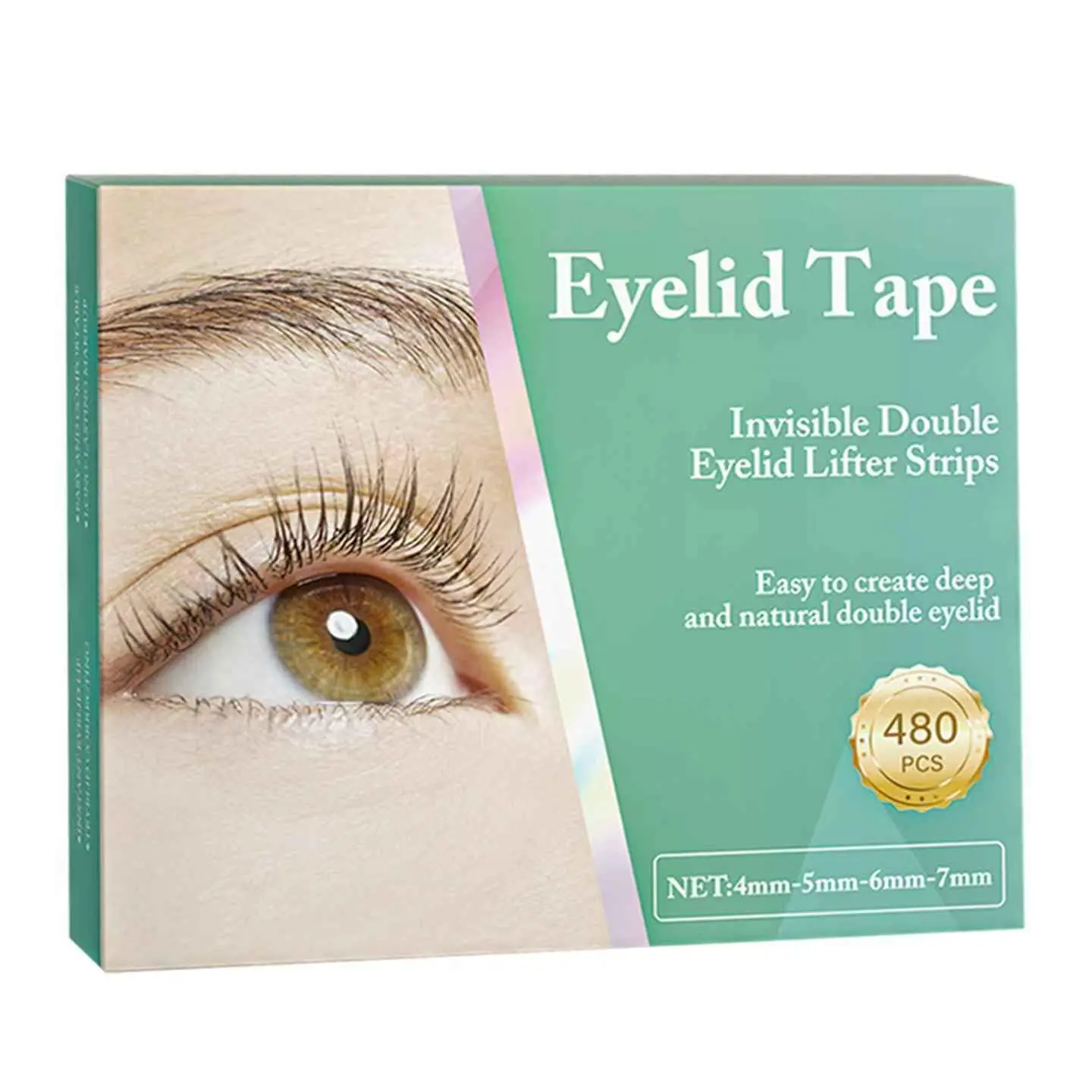 480PCS Invisible Eyelid Tape - Instant Lift for Hooded Eyes, No-Surgery Solution, Medical Gel Fibers, Waterproof & Breathable, Perfect Gift for Natural Double Eyelids, Makeup, Cosmetic, Blend, Eyelid Tape-480Pcs