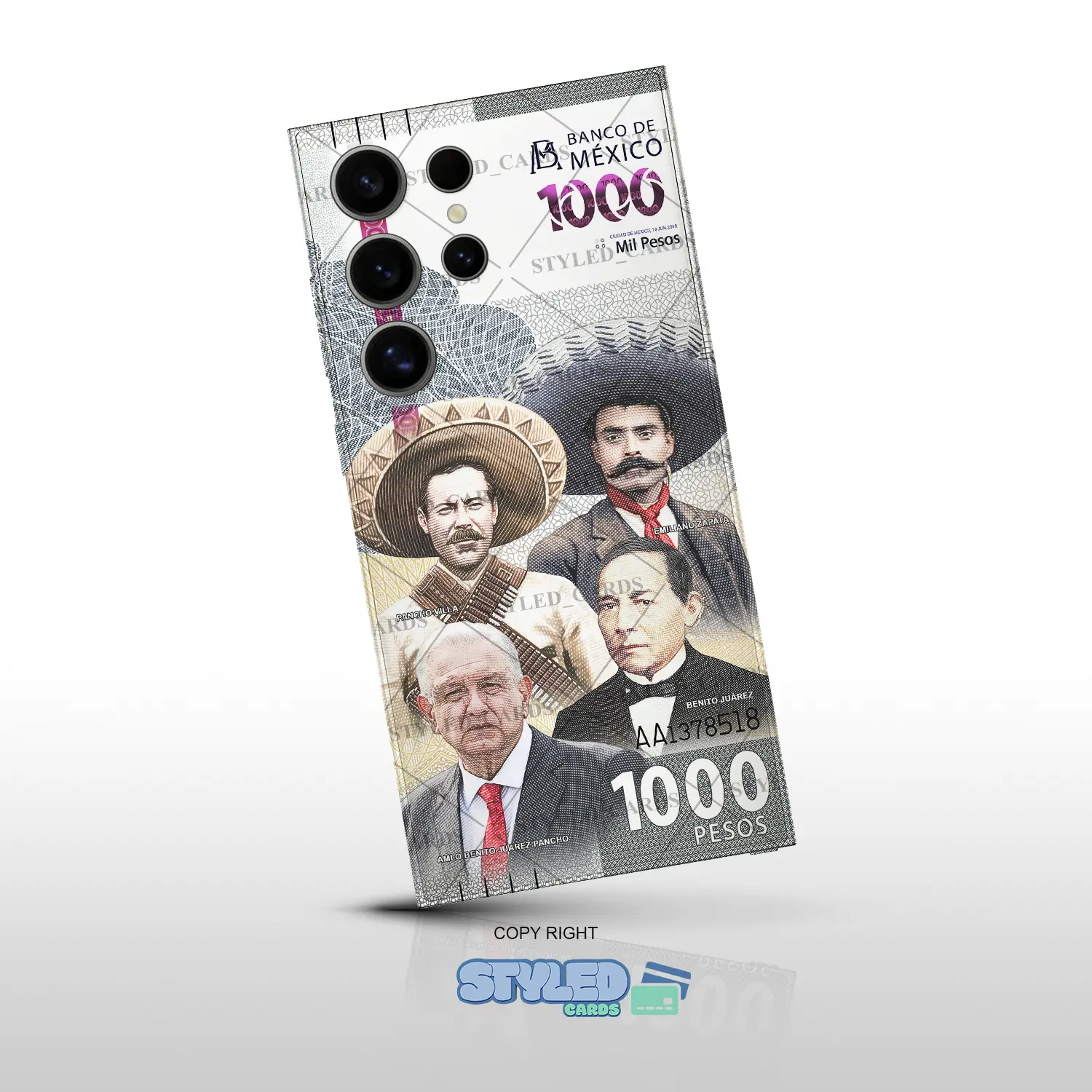 amlo,zapata,pancho,benito Phone Stickers & Skin for iPhone 15, 16, Samsung S23, S24 - Personalize Your Devices with Versatile Design Colorful Phonecase