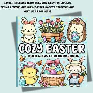 Easter Coloring Book: Bold and Easy for Adults, Seniors, Teens and Kids (Easter Basket Stuffers and Gift Ideas for Kids)