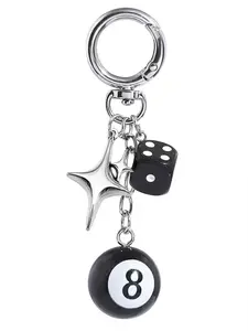 8 Ball Dice Charm Keychain - Cute Bag Purse Handbag Accessories - Y2K Aesthetic Key Chain for Women Men Keychain For Bags