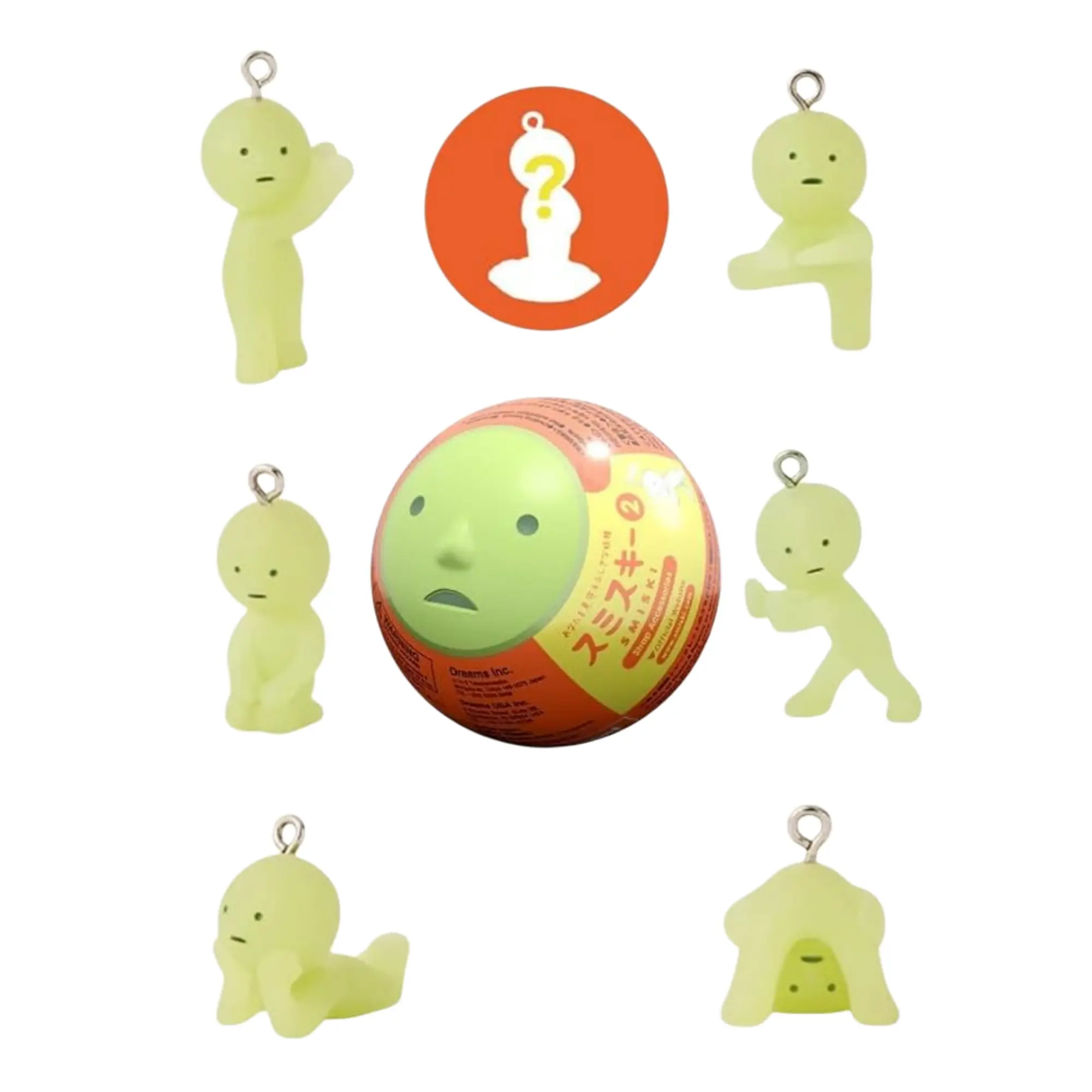 Sonny Angel Smiski Strap Accessory - Series 2, Glow in The Dark Charm Accessory (1) Assorted Sealed Blind Box Original Mini Figure Glow-In-The-Dark Doll
