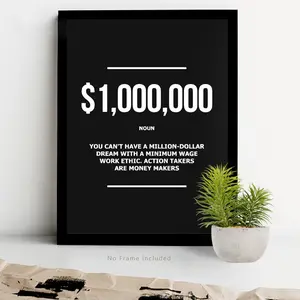 1pc 1 Million Dollar Money Modern Abstract Design Poster Canvas Print Wall Art Suitable For Home Bedroom Living Room Decoration No Framed