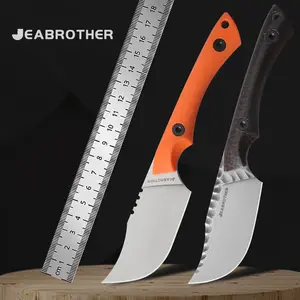 JEABROTHER, EDC Fixed Blade Knife, DC53N Steel, Micarta Handle, Camping, Fishing