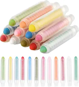 48-Color Dustless Chalk Set with Holders, Non-Toxic Washable Chalk for Kids, Blackboard & Sidewalk Art, Home Projects