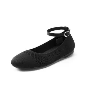 Dream Pairs Elegant Women's Round Toe Ankle Strap Flats with Removable Insole