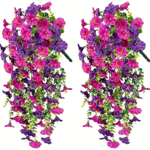 Artificial Morning Glory Vine, 2 Counts/set Fake Flower Vine,faux flower, Real Artificial Plants, Suitable for Outdoor Home Office Garden Decoration, Suitable for Mother's Day, Father's Day,  Thanksgiving  And  Christmas