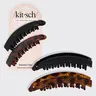 Kitsch Banana Clip 2pc - Black & Tort, Made of Black Plastic with Tornado Design, Ideal for Food Storage