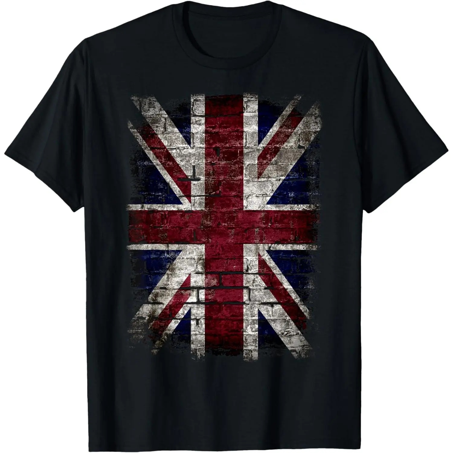 Women's British Flag UK Vintage Distressed Look Punk Style Breathable Crew Neck Short-Sleeve Classic Fit Relaxed Unisex Casual Streetwear Top