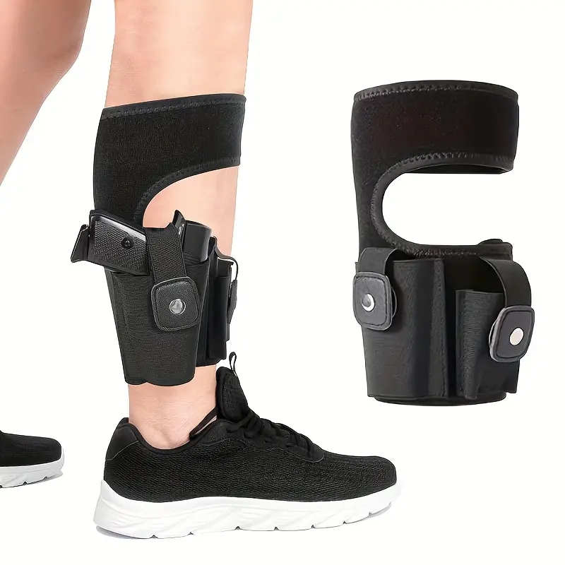 Unisex Left/Right Hand Concealed Carry Ankle Holster, Adjustable Velcro Closure Polyester Fiber Holster with Magazine Pouch for Hunting Sports & Outdoor Recreation, Carry Concealed Holsters, Leg Holster