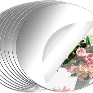 Round Mirrors Centerpieces 10 Pack 8 inch Circle Mirror Centerpieces Tables Mirror Tiles Wall Table Wedding Centerpieces Mirror Plates Candle Wedding Decorations