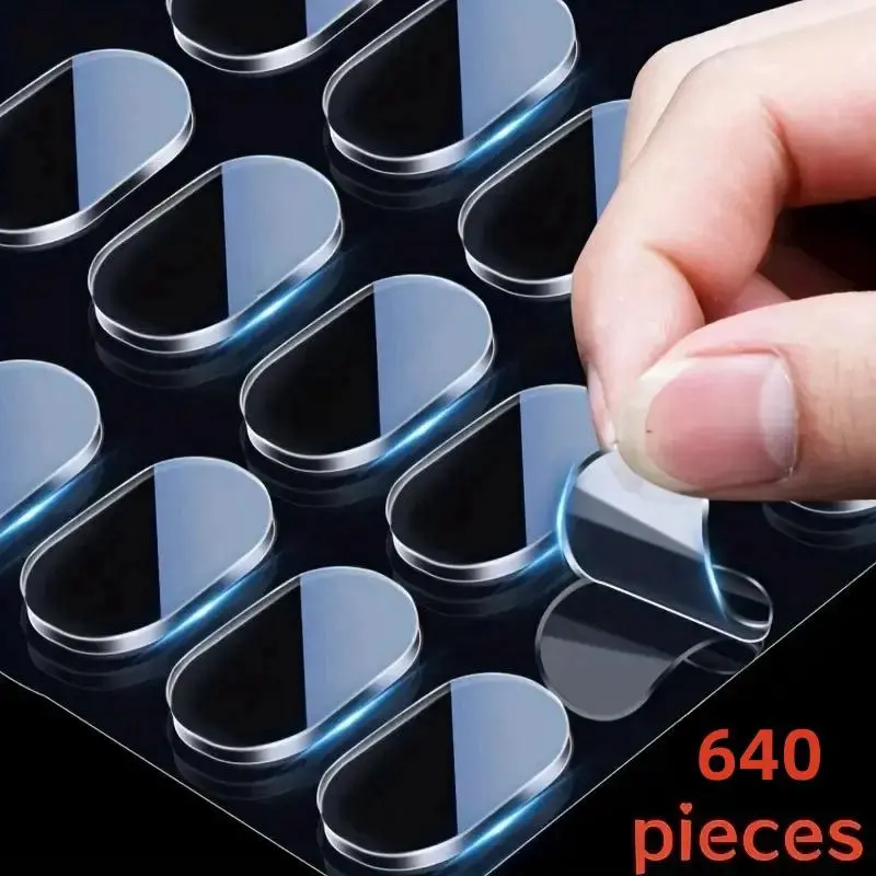 640 Pieces Invisible Dual-Sided Tape, Double Sided Tape, Waterproof Adhesive for Home Decor, Posters, Photo Frames, Office Supplies, Creative Dot Design, Strong Adhesive