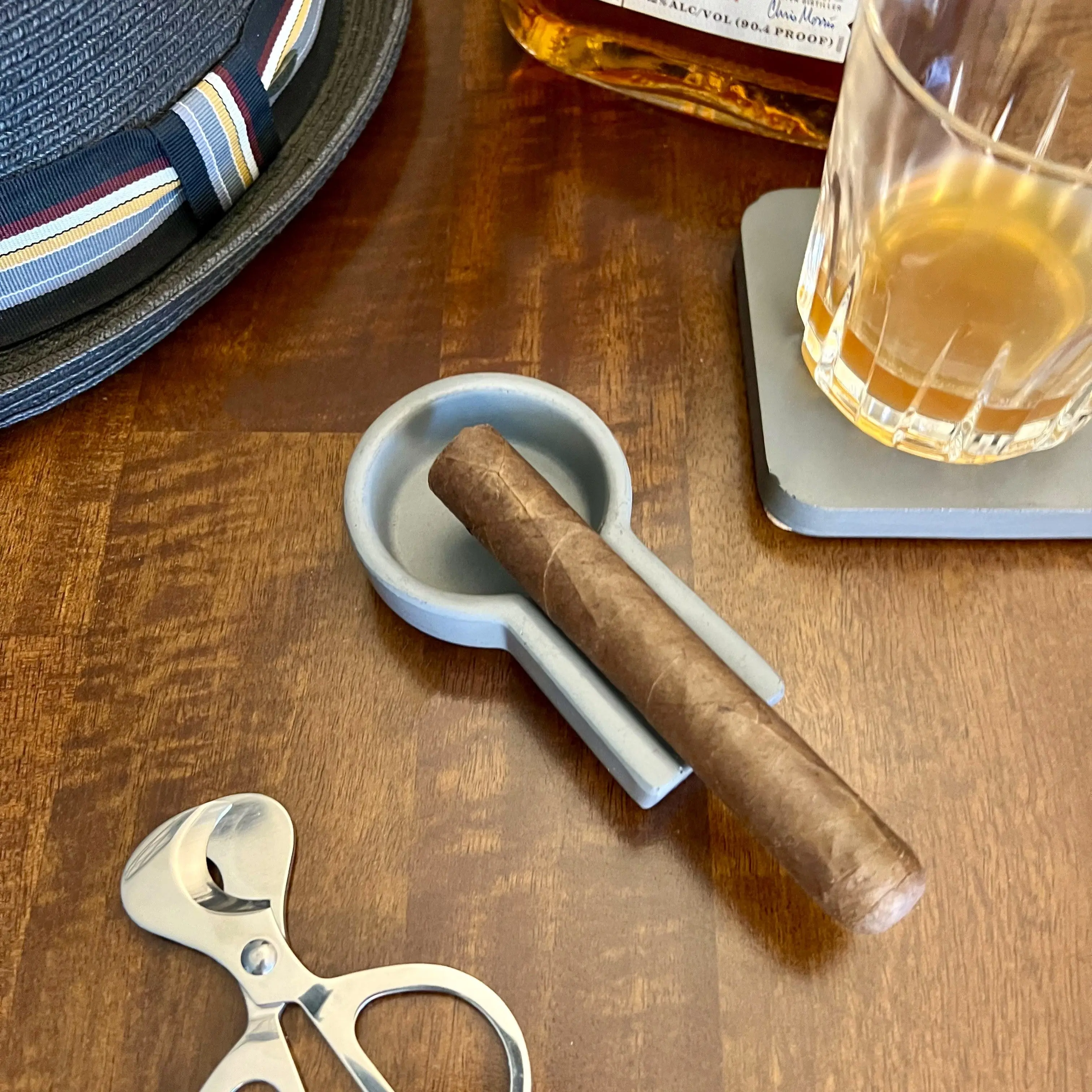 Gray Small Concrete Cigar Ashtray