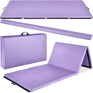Best Choice Products 10ftx4ftx2in Extra Thick  Gymnastics Gym Folding Exercise Aerobics Mats with Balance Beam Option
