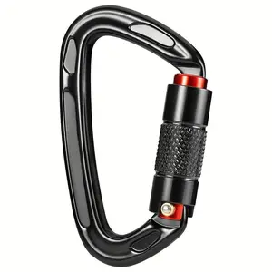 Outdoor Climbing Main Lock, D-shaped Automatic Lock Safety Buckle, Heavy Duty Buckle for Climbing, Rapid Descent and Mountaineering, Rope Carabiner