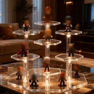 1 Set Of Multifunctional Acrylic Display Stand  Suitable For Personal Collection And Commercial Storage Display  High Transparency  Sturdy  Suitable For Cosmetics Collectibles  Cupcakes  Suitable For All Scene Display Stands